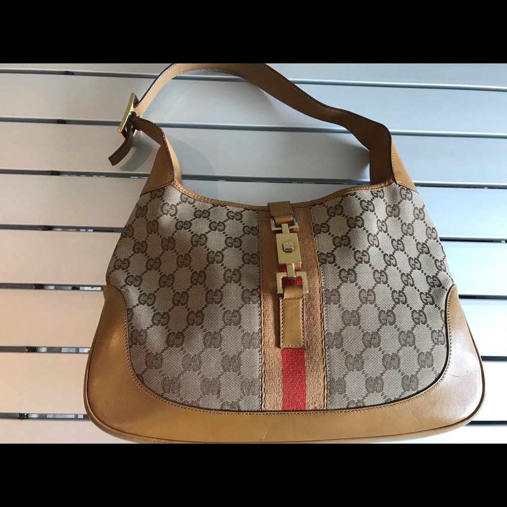 Gucci canvas Jackie purse